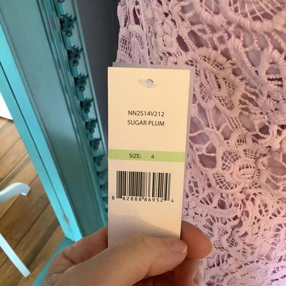 NWT Nanette Lepore Beautiful Sugar Plum Floral Lace Dress - Picture 7 of 8